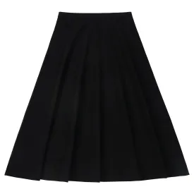 Black Lightweight Woven A-Line Skirt