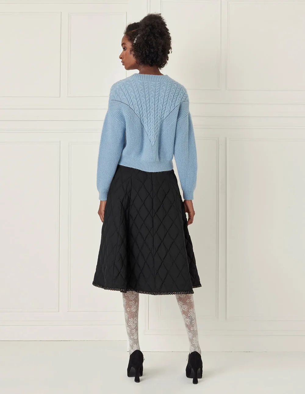 BORA AKSU Lace-Trimmed Down Skirt