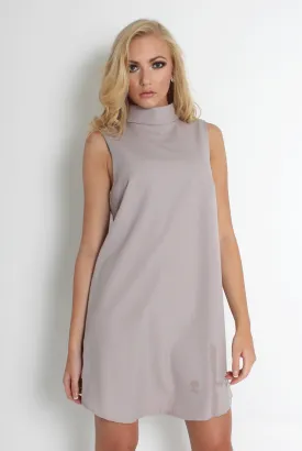 Caila Grey High Neck Shift Dress