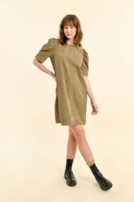 Cord Mini Dress - Khaki