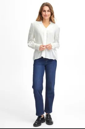 Fransa White  v neck blouse 20612539