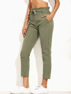 Frill Tie Waist Pants