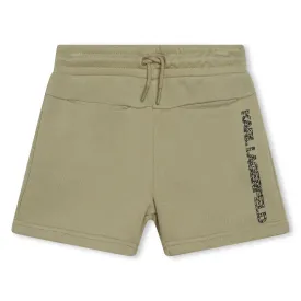 Khaki French Terry Shorts with Logo