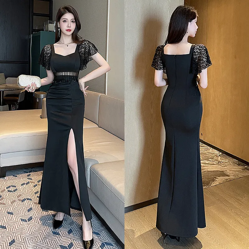 Nightclub Evening Dress Sexy Dress Long Dress Temperament KTV Glade Pedicure Work Clothes Bath Massage Workwear