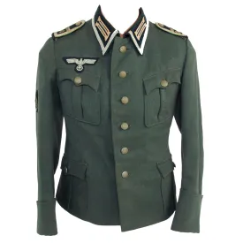 Original German WWII 100th Mountain Trooper Regiment Named Feldwebel's Early M-36 Tunic - Gebirgsjäger