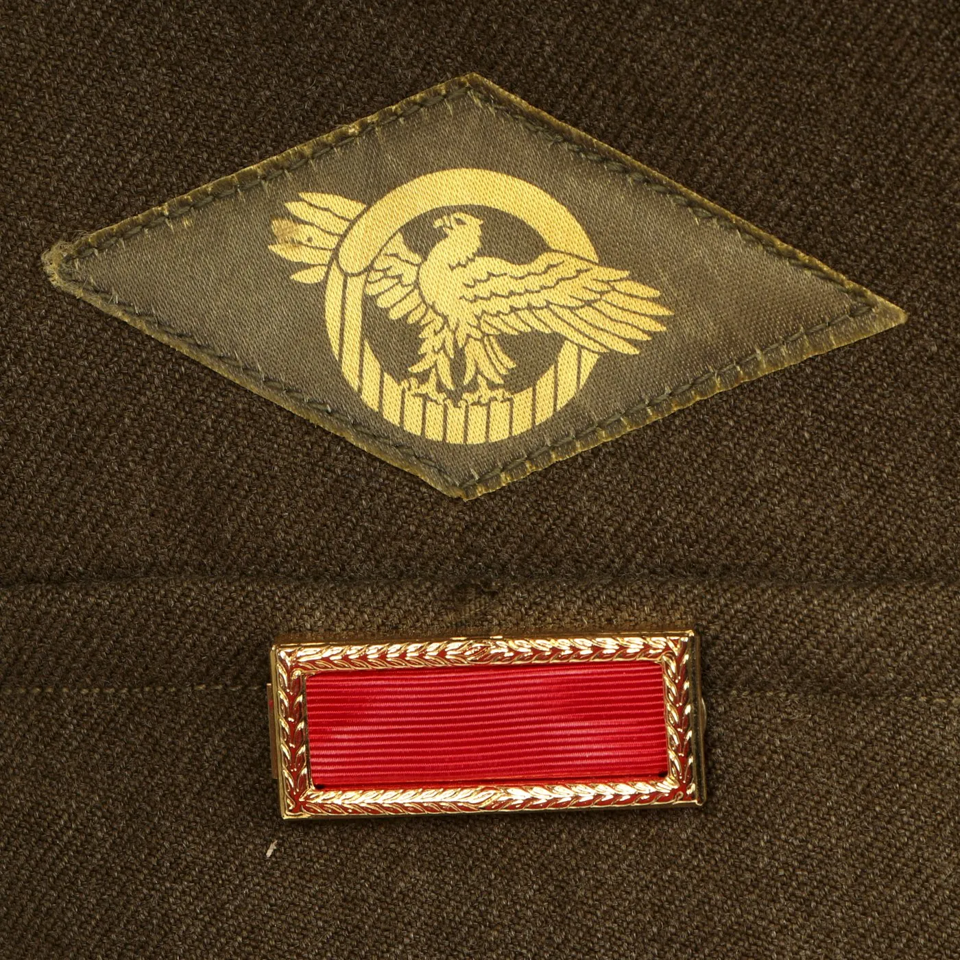 Original U.S. WWII Patton Their Army Technical Sergeant Ike Jacket Uniform with Distinctive Unit Insignia