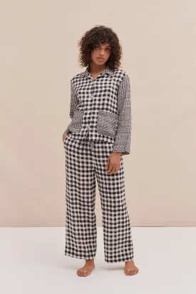 Pocket Set Gingham Print Black and White