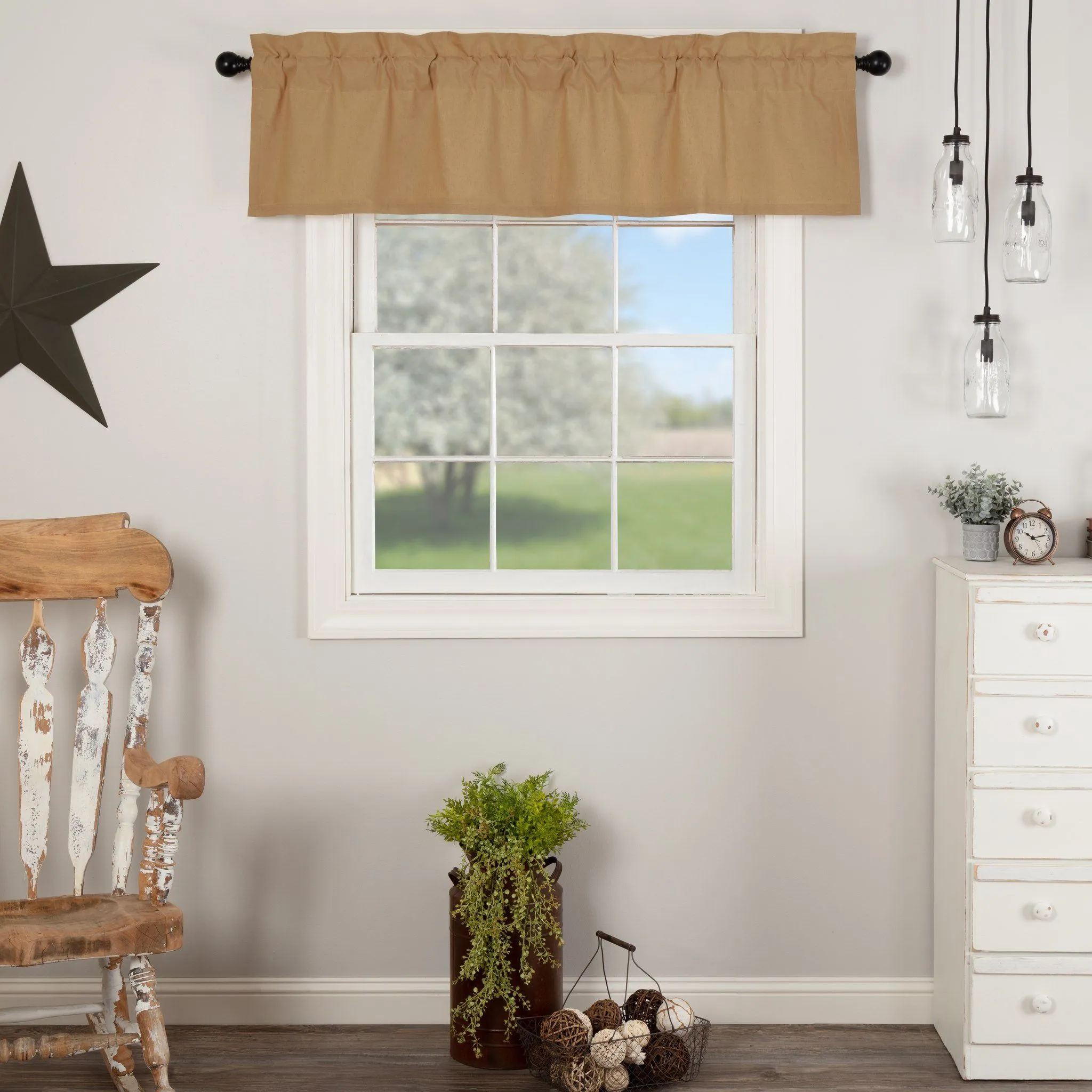 Simple Life Flax Khaki Valance 60"